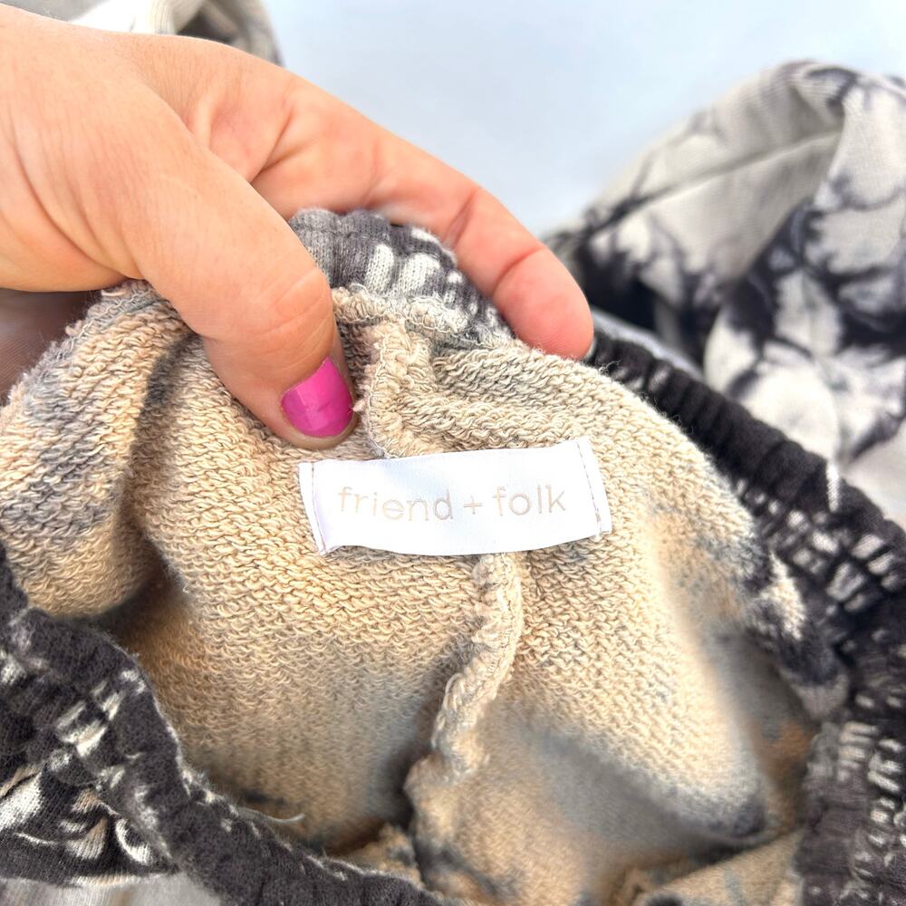 Friend + Folk Set Crewneck Sweatshirt Joggers Sweats Pants Medium Tie Dye Cotton - Picture 8 of 16
